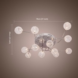 G4 12-punktowa lampa ścienna z kloszami aluminiowymi
