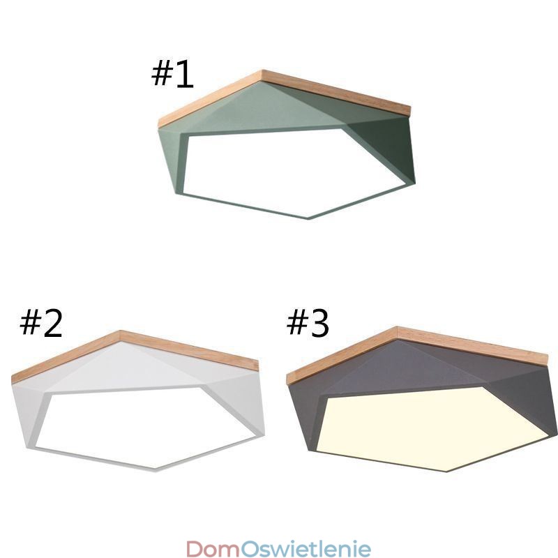 Nowoczesna lampa sufitowa w kształcie diamentu, ściemniana, do montażu na suficie