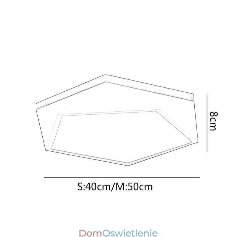 Nowoczesna lampa sufitowa w kształcie diamentu, ściemniana, do montażu na suficie