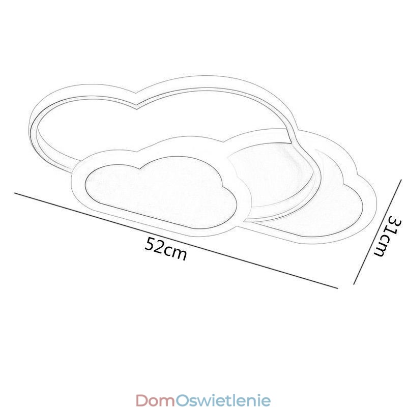 Nowoczesne kreatywne akrylowe światła w kształcie chmury, sufitowe oświetlenie płaskie