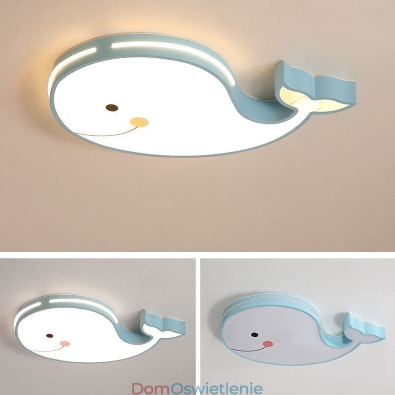 Delfin Wzór Ściemnialna Sufitowa Lampa Kreatywna Sufitowa Oprawa Dziecięca