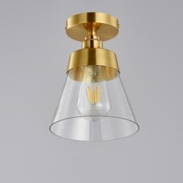 Współczesna szklana lampa sufitowa 1 światło wykończenie mosiężne