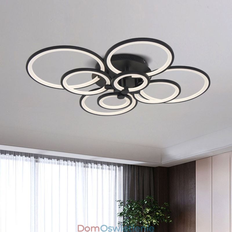 Ściemnialna lampa sufitowa, nowoczesny pierścień, okrąg, lampa sufitowa do montażu na płasko