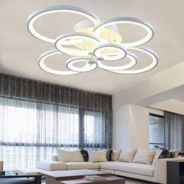 Ściemnialna lampa sufitowa, nowoczesny pierścień, okrąg, lampa sufitowa do montażu na płasko