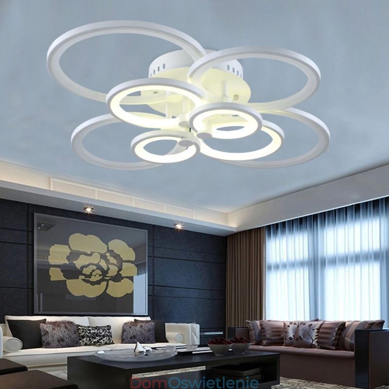 Ściemnialna lampa sufitowa, nowoczesny pierścień, okrąg, lampa sufitowa do montażu na płasko