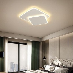 Podwójna kwadratowa lampa sufitowa do montażu na płasko