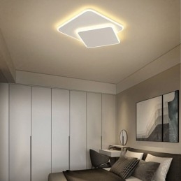 Podwójna kwadratowa lampa sufitowa do montażu na płasko