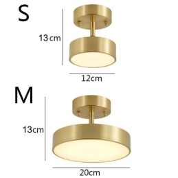 Złota miedziana mini okrągła lampa sufitowa