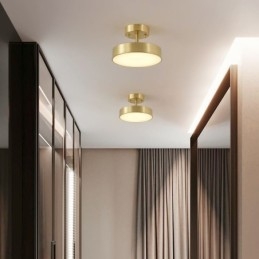 Złota miedziana mini okrągła lampa sufitowa