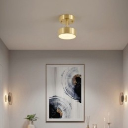 Złota miedziana mini okrągła lampa sufitowa