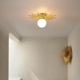 Nowoczesna 1-punktowa lampa sufitowa do montażu na płasko, lampa sufitowa w kształcie kuli