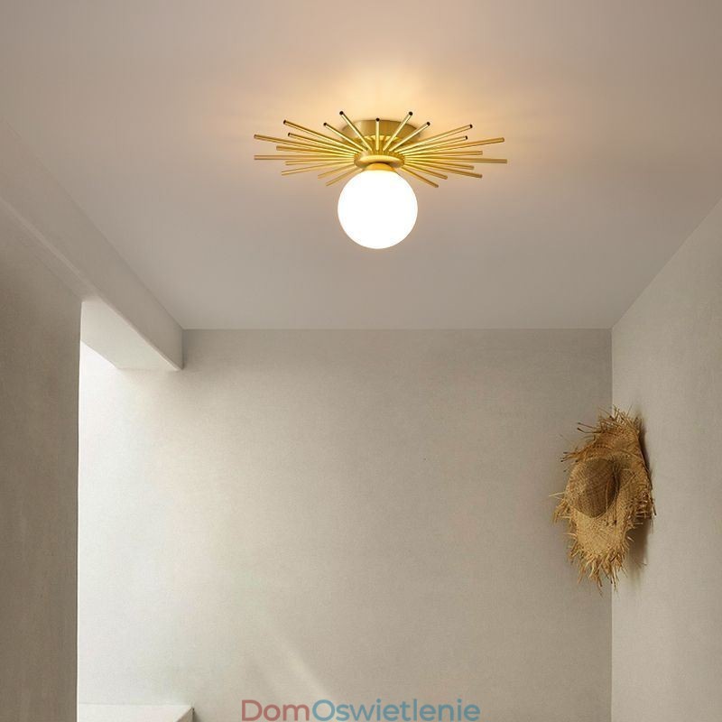 Nowoczesna 1-punktowa lampa sufitowa do montażu na płasko, lampa sufitowa w kształcie kuli