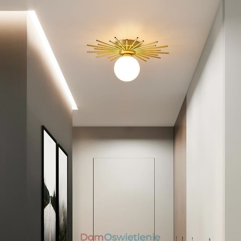 Nowoczesna 1-punktowa lampa sufitowa do montażu na płasko, lampa sufitowa w kształcie kuli