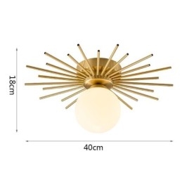 Nowoczesna 1-punktowa lampa sufitowa do montażu na płasko, lampa sufitowa w kształcie kuli