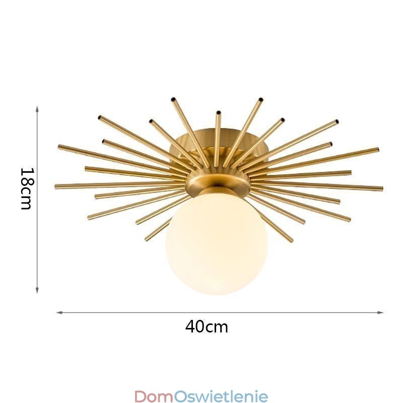 Nowoczesna 1-punktowa lampa sufitowa do montażu na płasko, lampa sufitowa w kształcie kuli