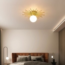 Nowoczesna 1-punktowa lampa sufitowa do montażu na płasko, lampa sufitowa w kształcie kuli