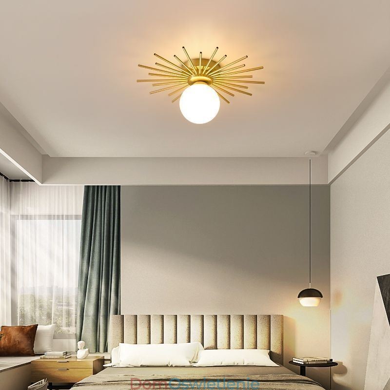 Nowoczesna 1-punktowa lampa sufitowa do montażu na płasko, lampa sufitowa w kształcie kuli