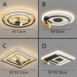 Geometryczny sufitowy reflektor akrylowy montowany na płasko