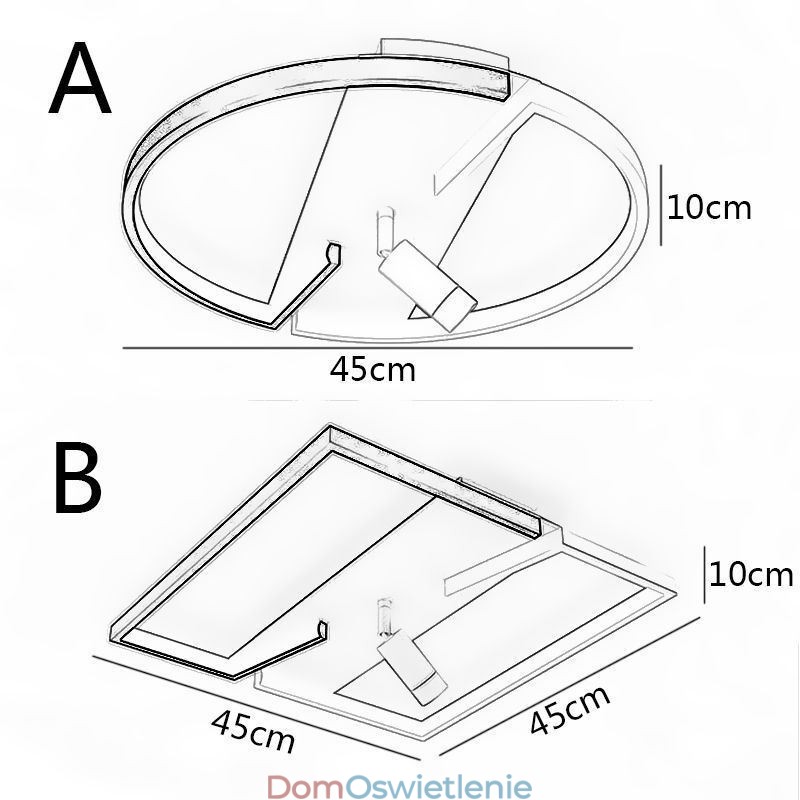 Lampa sufitowa czarno-biała akrylowa oświetlenie punktowe