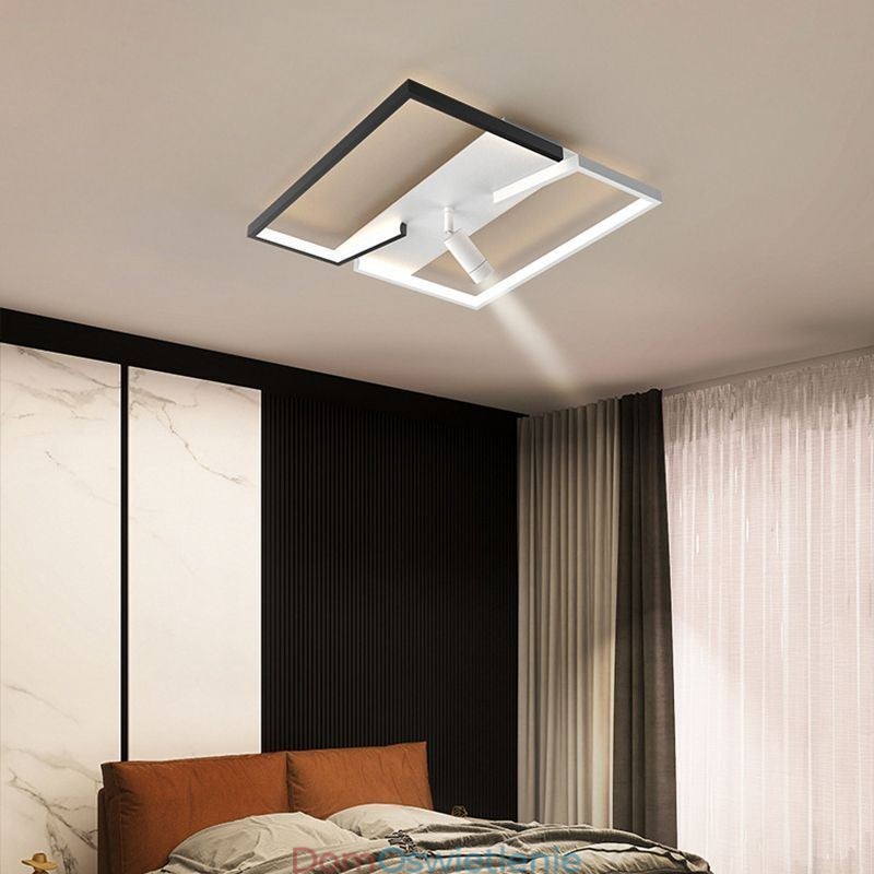 Lampa sufitowa czarno-biała akrylowa oświetlenie punktowe