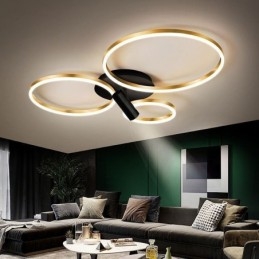 Lampa sufitowa szczotkowane złoto halo pierścień oświetlenie punktowe