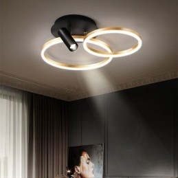 Lampa sufitowa szczotkowane złoto halo pierścień oświetlenie punktowe