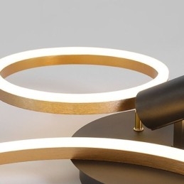 Lampa sufitowa szczotkowane złoto halo pierścień oświetlenie punktowe