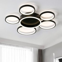 6-pierścieniowa akrylowa lampa sufitowa do montażu na płasko