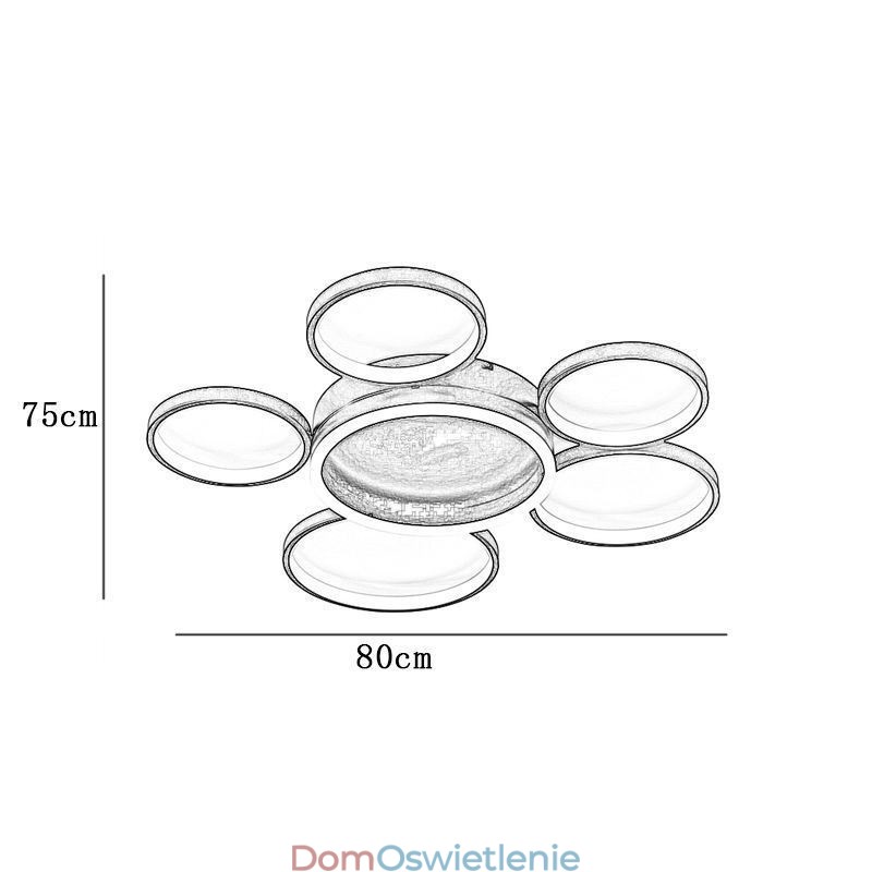 6-pierścieniowa akrylowa lampa sufitowa do montażu na płasko