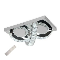 Półpierścień, lampa sufitowa kryształowa, montaż na płasko