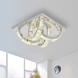 Półpierścień, lampa sufitowa kryształowa, montaż na płasko