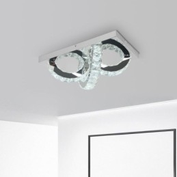 Półpierścień, lampa sufitowa kryształowa, montaż na płasko