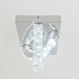 Półpierścień, lampa sufitowa kryształowa, montaż na płasko
