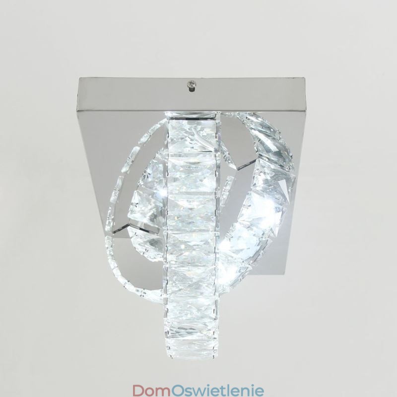 Półpierścień, lampa sufitowa kryształowa, montaż na płasko