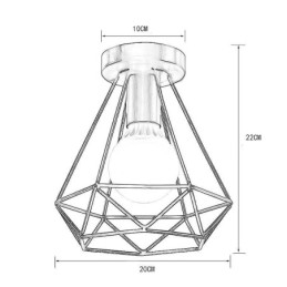 Oświetlenie sufitowe w kształcie diamentu, montowane na płasko