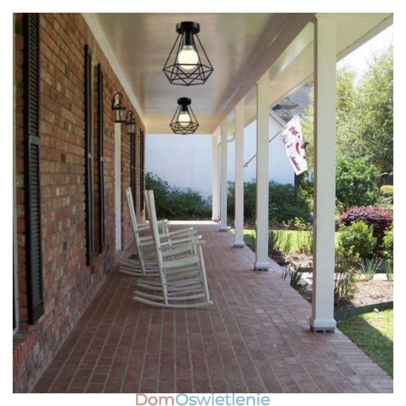 Oświetlenie sufitowe w kształcie diamentu, montowane na płasko