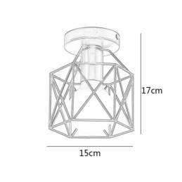 Metalowa klatka, lampa sufitowa montowana na płasko