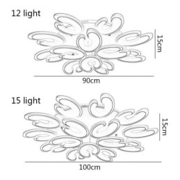 Lampa sufitowa w kształcie płatka, montowana na płasko