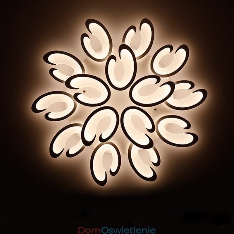 Lampa sufitowa w kształcie płatka, montowana na płasko