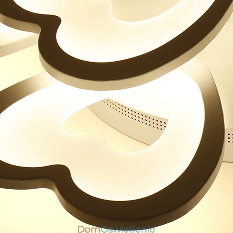 Lampa sufitowa w kształcie płatka serca, montaż na płasko