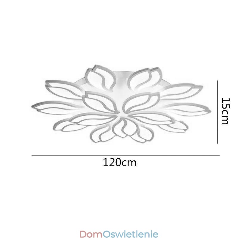 Akrylowe kwiaty, lampa sufitowa montowana na płasko