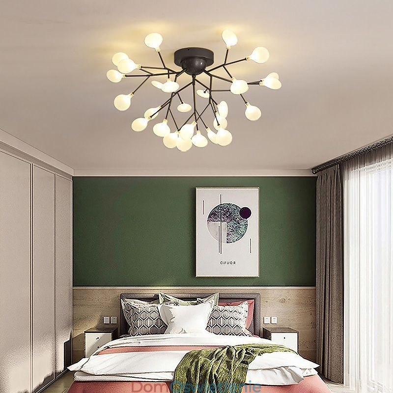 Nordycka minimalistyczna lampa sufitowa do montażu na płasko, dekoracyjna oprawa świetlna