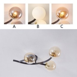 Nowoczesna minimalistyczna lampa sufitowa w kształcie szklanej kuli