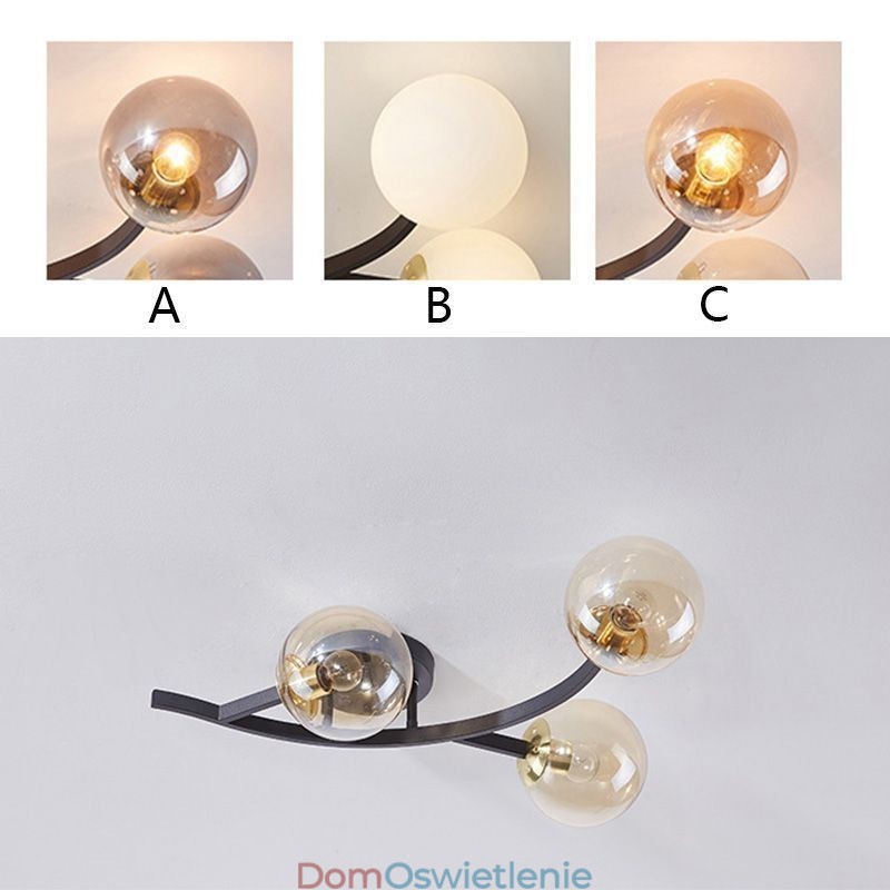 Nowoczesna minimalistyczna lampa sufitowa w kształcie szklanej kuli