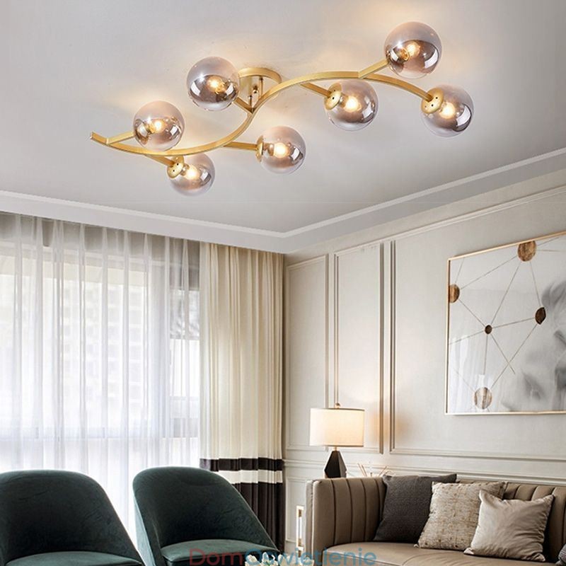 Nowoczesna minimalistyczna lampa sufitowa w kształcie szklanej kuli