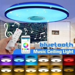 Kolorowa lampa sufitowa do montażu na płasko z funkcją zegara Bluetooth do odtwarzania muzyki