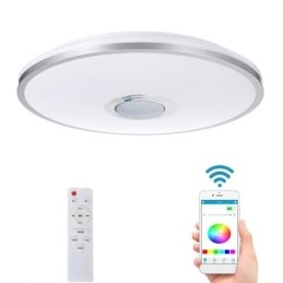 Kolorowa lampa sufitowa do montażu na płasko z funkcją zegara Bluetooth do odtwarzania muzyki