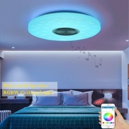 Lampa dekoracyjna do montażu na płasko, sterowanie za pomocą pilota, głośnik Bluetooth, lampa muzyczna