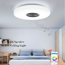 Lampa dekoracyjna do montażu na płasko, sterowanie za pomocą pilota, głośnik Bluetooth, lampa muzyczna