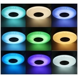 Lampa dekoracyjna do montażu na płasko, sterowanie za pomocą pilota, głośnik Bluetooth, lampa muzyczna